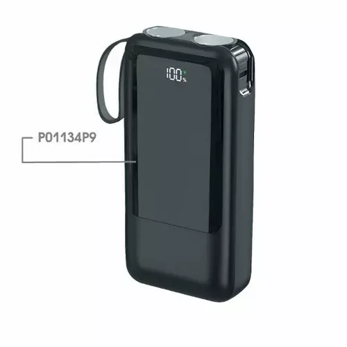 Зарядний пристрій (powerbank) GELIOS на 20000 mAh зі швидкою зарядкою, лихтариком та ріменцем Time