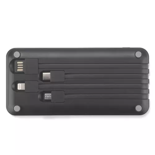 Зарядний пристрій WORKPAD10 на 10000mah з 4-ма вбудованими кабелями та підставкою для телефону 4