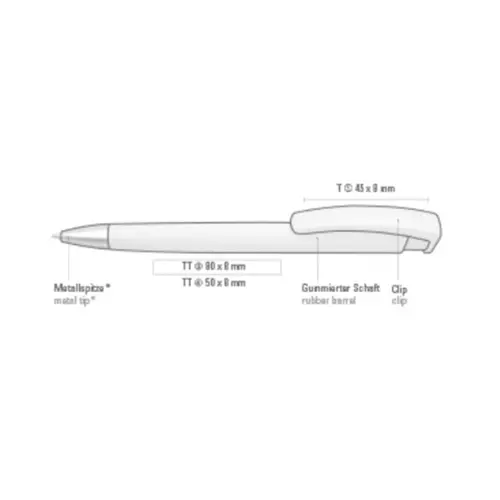 Ручка кулькова з soft-touch поверхнею, трикутної форми TRINITY K 5