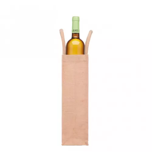Сумка-чохол для алкоголю CAMPO DI VINO з джуту та прусіни, розмір 11х10х35 см 4