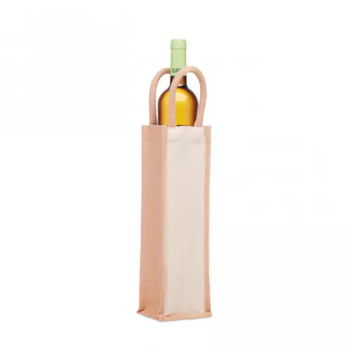 Сумка-чохол для алкоголю CAMPO DI VINO з джуту та прусіни, розмір 11х10х35 см 5