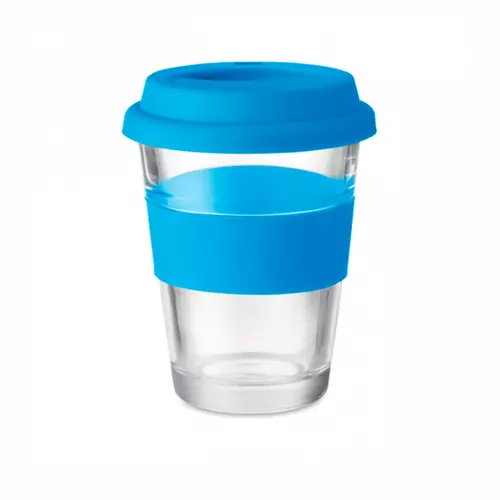 Стакан скляний з кольоровим силіконовим обхватом та кришечкою ASTOGLASS 350 мл 3