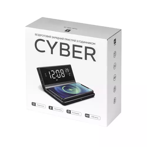 Беспроводное зарядное устройство с часами Cyber, TM TEG 6