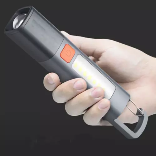 Фонарик аккумуляторный 2в1 TheGeneral Orion с боковым COB light и карабином 9