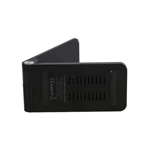 Подставка складная SKALA с беспроводной зарядкой 3 в 1 для смартфона, беспроводных наушников и смарт часов с возможностью брендирования лого с подсветкой 5