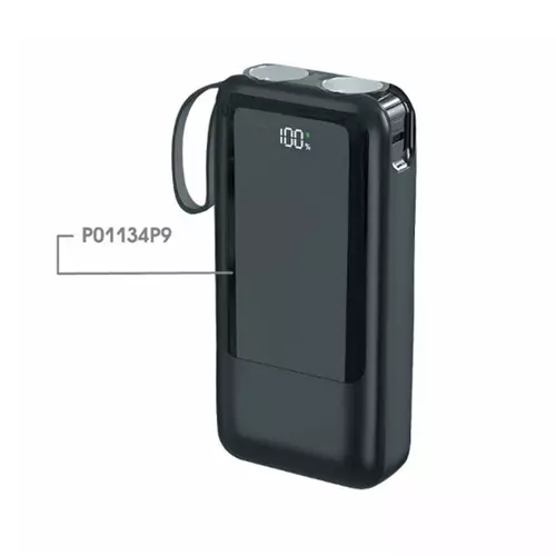 Зарядний пристрій (powerbank) GELIOS на 20000 mAh зі швидкою зарядкою, лихтариком та ріменцем Time