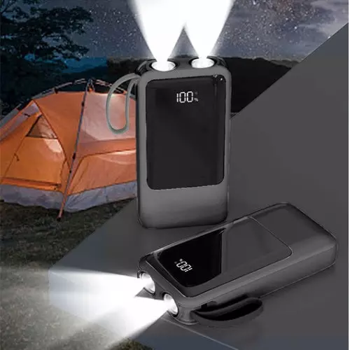 Зарядний пристрій (powerbank) GELIOS на 20000 mAh зі швидкою зарядкою, лихтариком та ріменцем 8