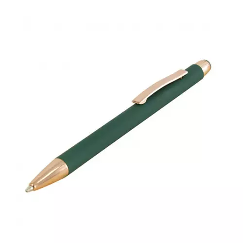 GLORIA, Ручка металлическая, soft touch, логотип и элементы цвета розового золота, 135/7 мм 2