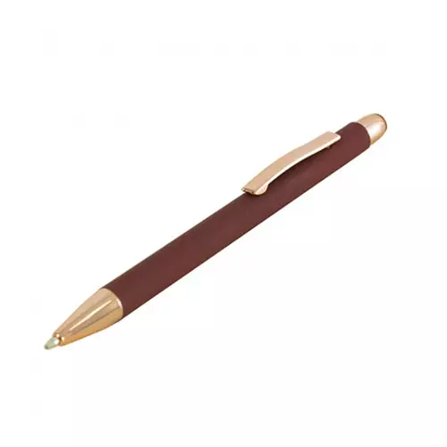 GLORIA, Ручка металлическая, soft touch, логотип и элементы цвета розового золота, 135/7 мм 2