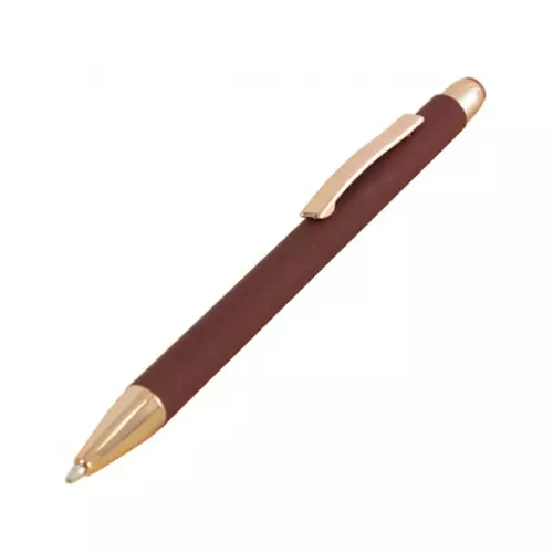 GLORIA, Ручка металлическая, soft touch, логотип и элементы цвета розового золота, 135/7 мм Time