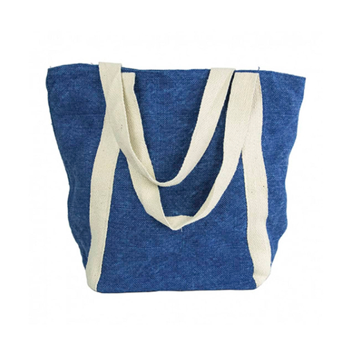 JEANA, Cумка з джуту з білими ручками 41х33х16,5 см 2