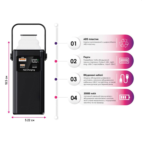 Зарядное устройство (powerbank) 20000 мАч TheGeneral Glim 3